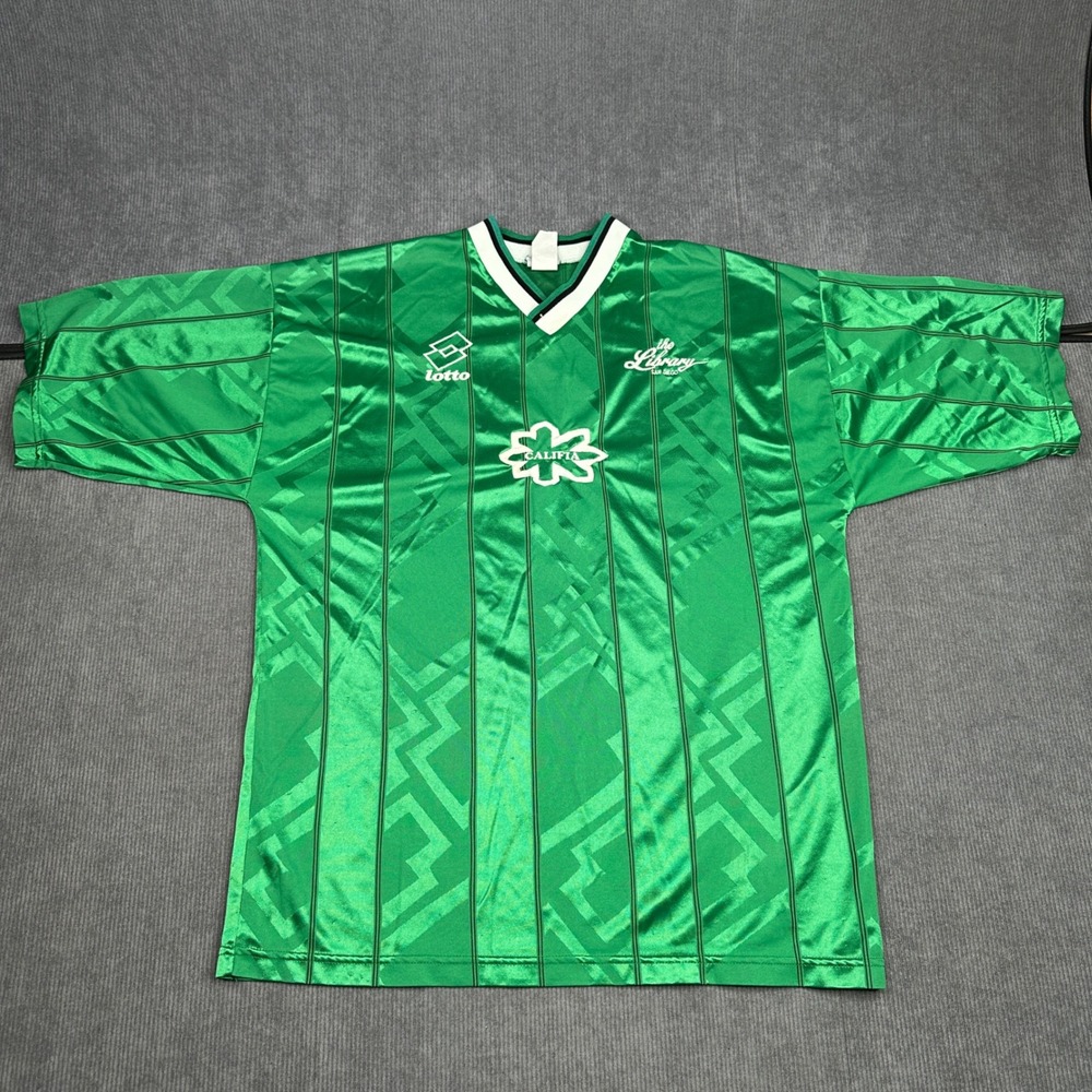 Vintage Lotto Soccer y2k Jersey Green Geometric Pattern San Diego XL Number 7